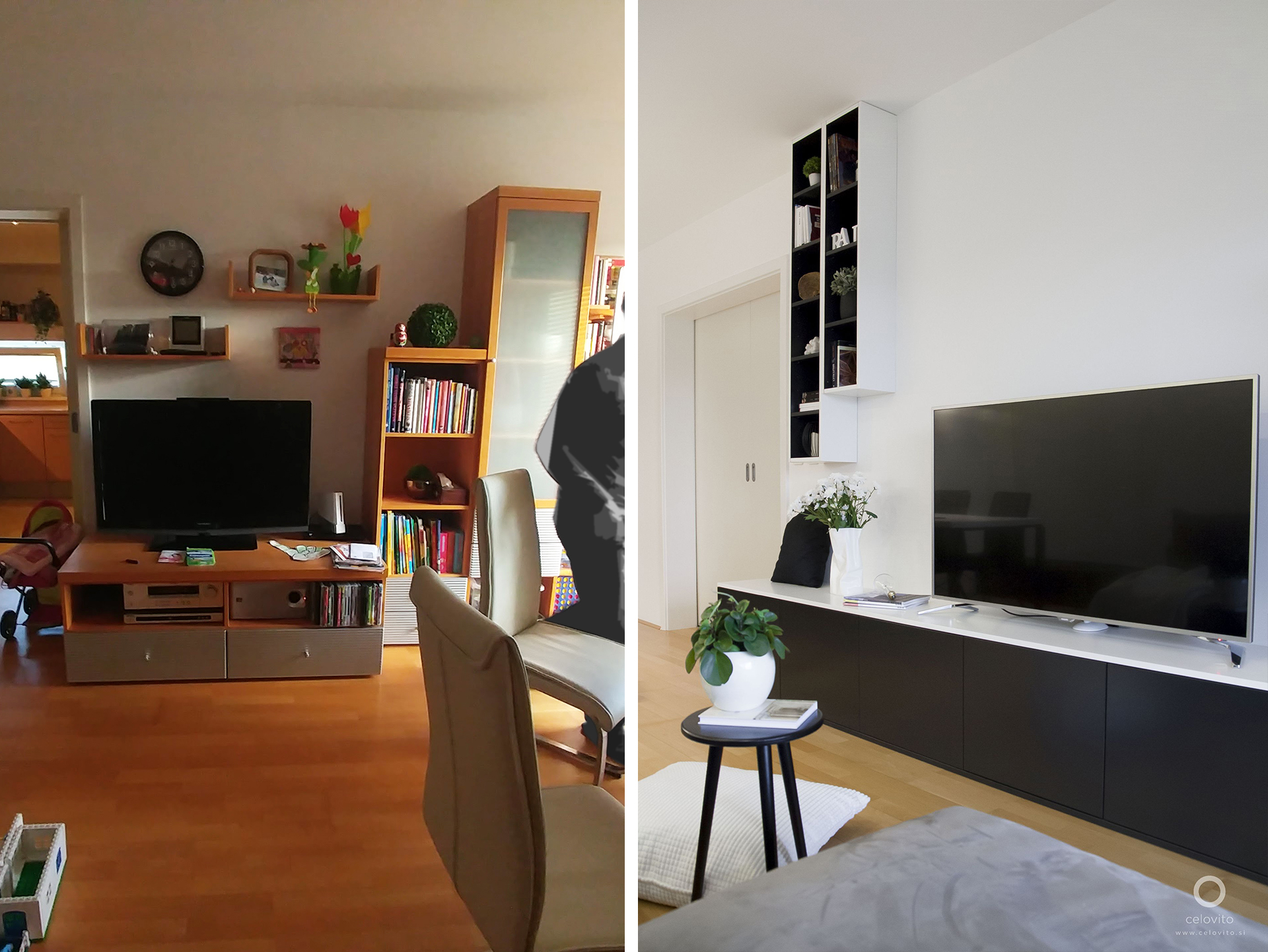TV omarica pred in po prenovi TV omarica pred in po prenovi